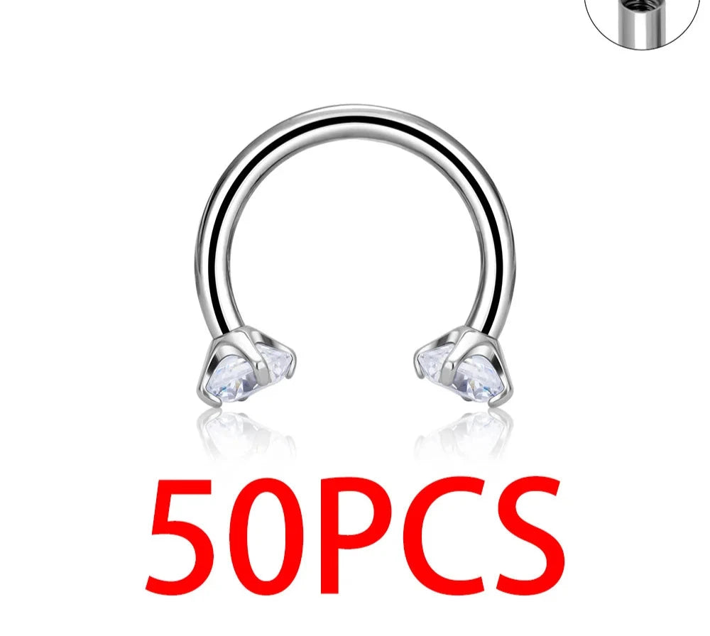 Nose Ring Titanium Piercing Clear Jewelry For Women