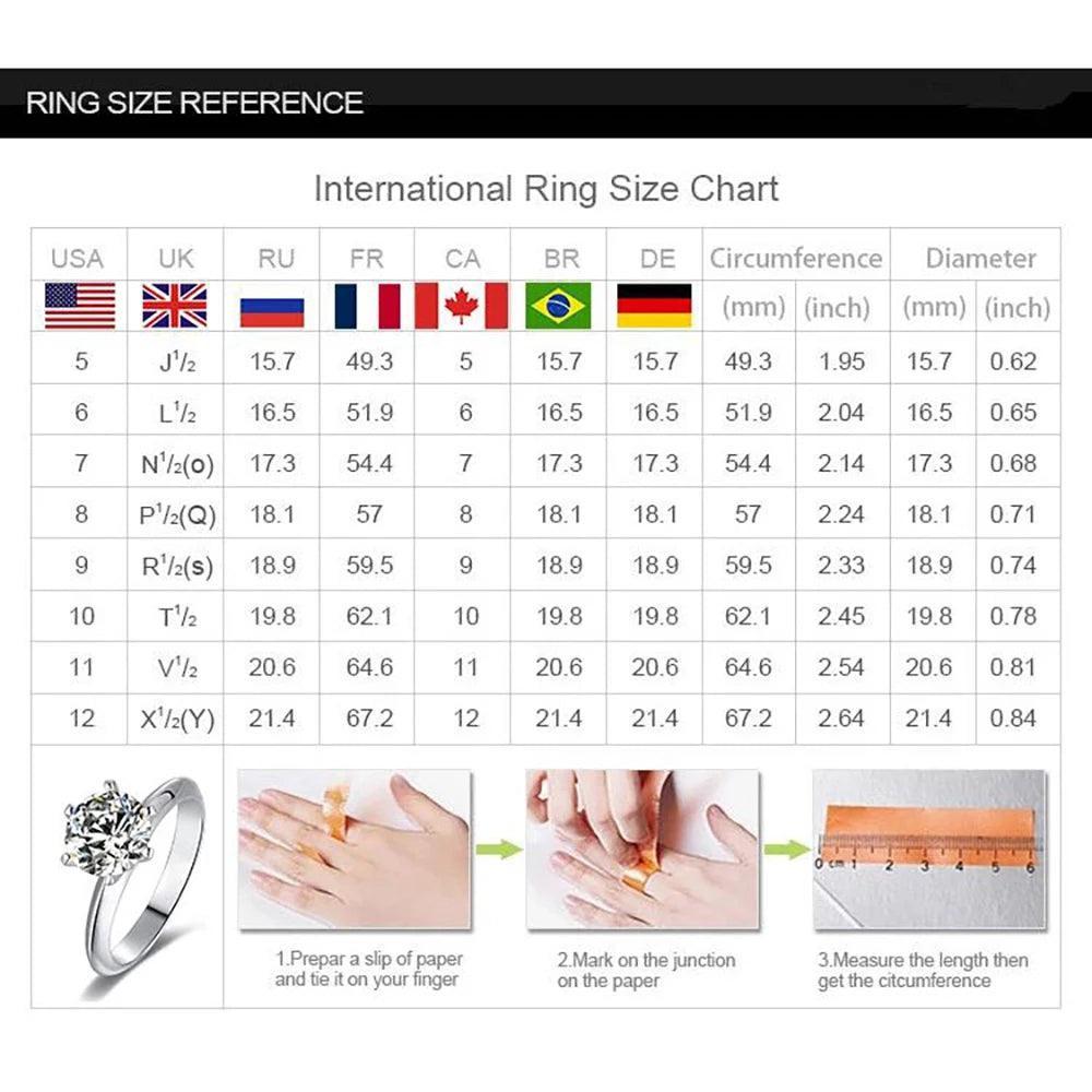 Moissanite rings Serenity Day D Color S925 Silver Plated Fine Jewelry