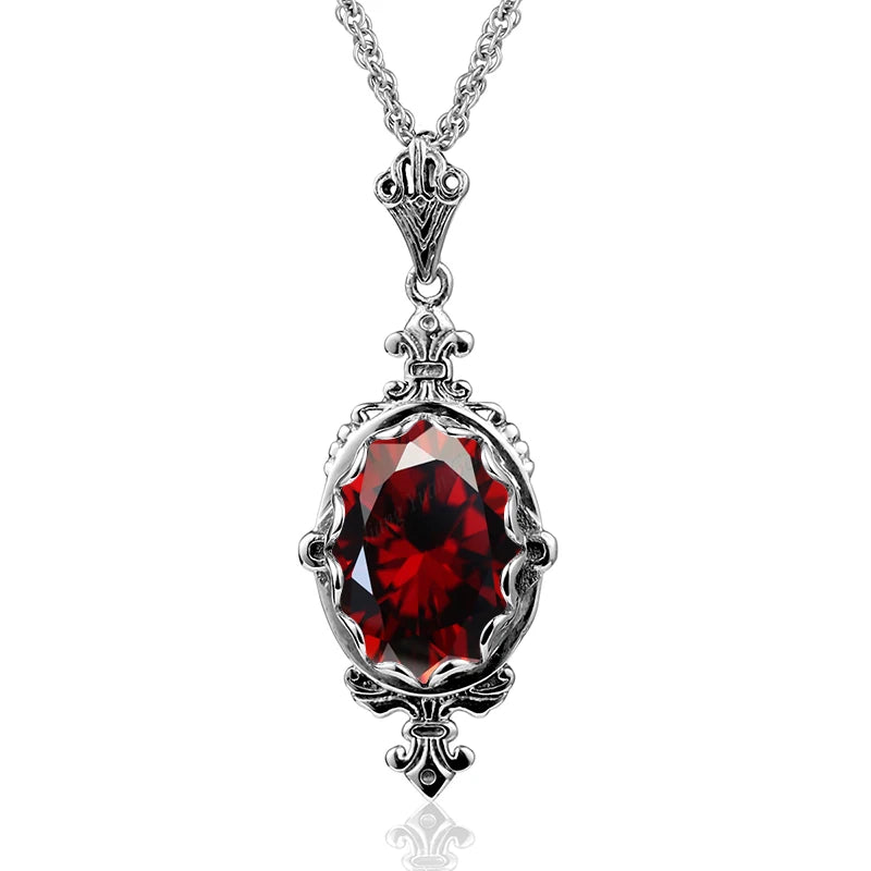 October Birthstone Solid Necklace Pendant Stone Vintage Jewelry