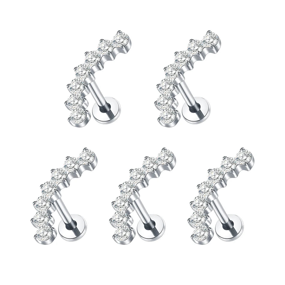 Nose Rings Zircon Labret Tragus Helix Daith Lobe Stud for Women