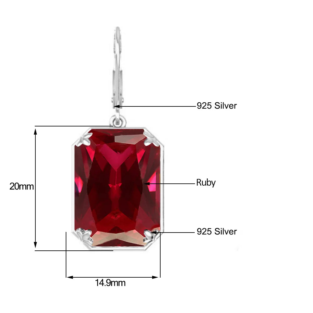 February Birthstone Sliver Vintage Ruby Gemstone Lever Jewelry