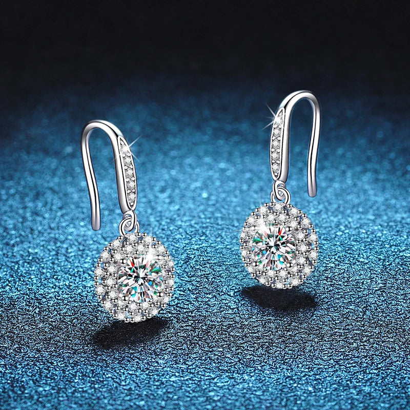 Drop Diamond Earring High Grade Engagement 925 Sterling Silver Part