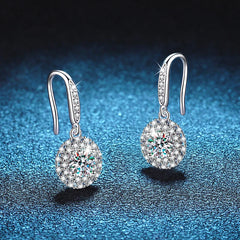 Moissanite Earrings Drop High Grade 925 Sterling Silver Part