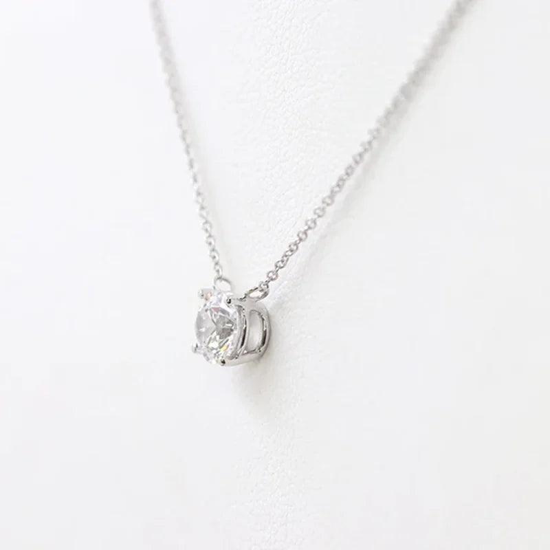 Moissanite Necklace  Original 925 Silver Chains Solitaire Drop Fine Jewelry