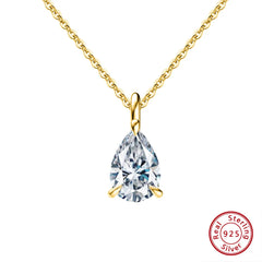 Diamond Necklace Elegant 925 Silver 8A Pendant for Women Jewelry