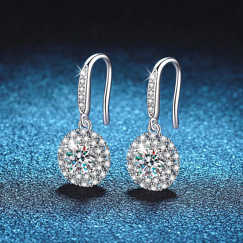 Drop Diamond Earring High Grade Engagement 925 Sterling Silver Part