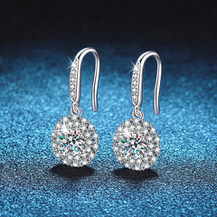 Moissanite Earrings Drop High Grade 925 Sterling Silver Part