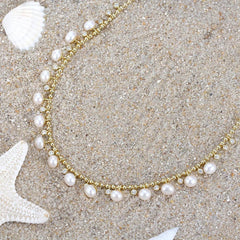 Pearl Necklace Unique sterling silver 925 natural stone