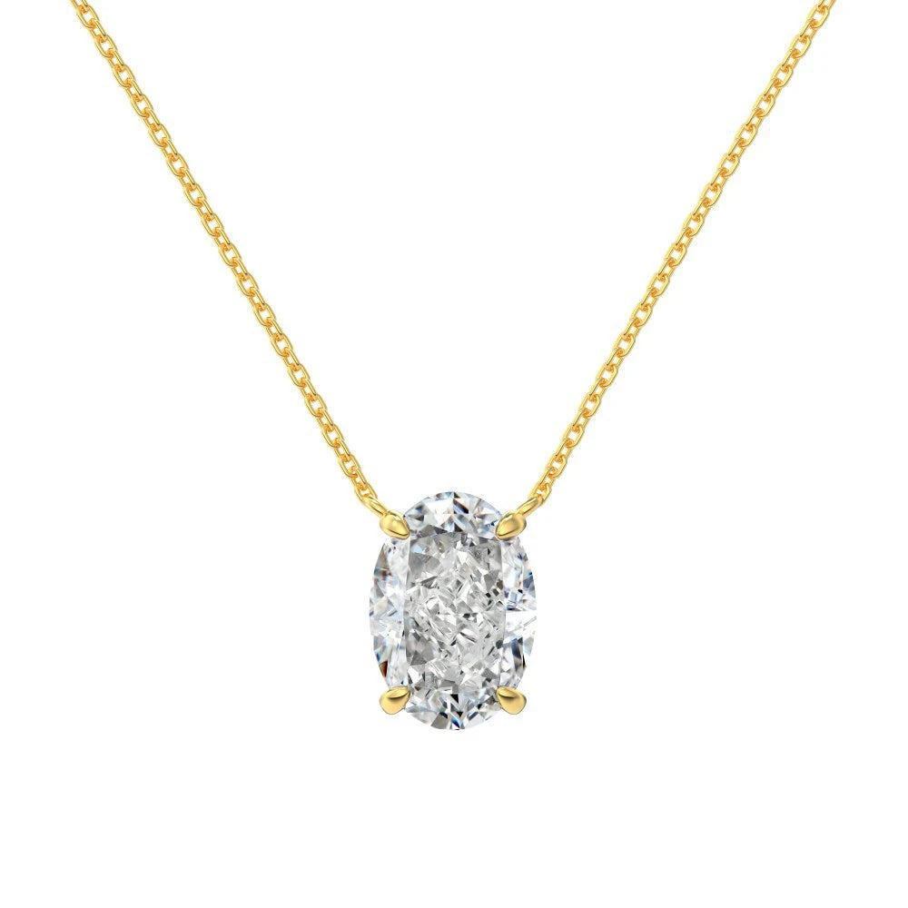 Diamond necklace 18K Gold Plated 925 Silver High Gemstone Jewelry