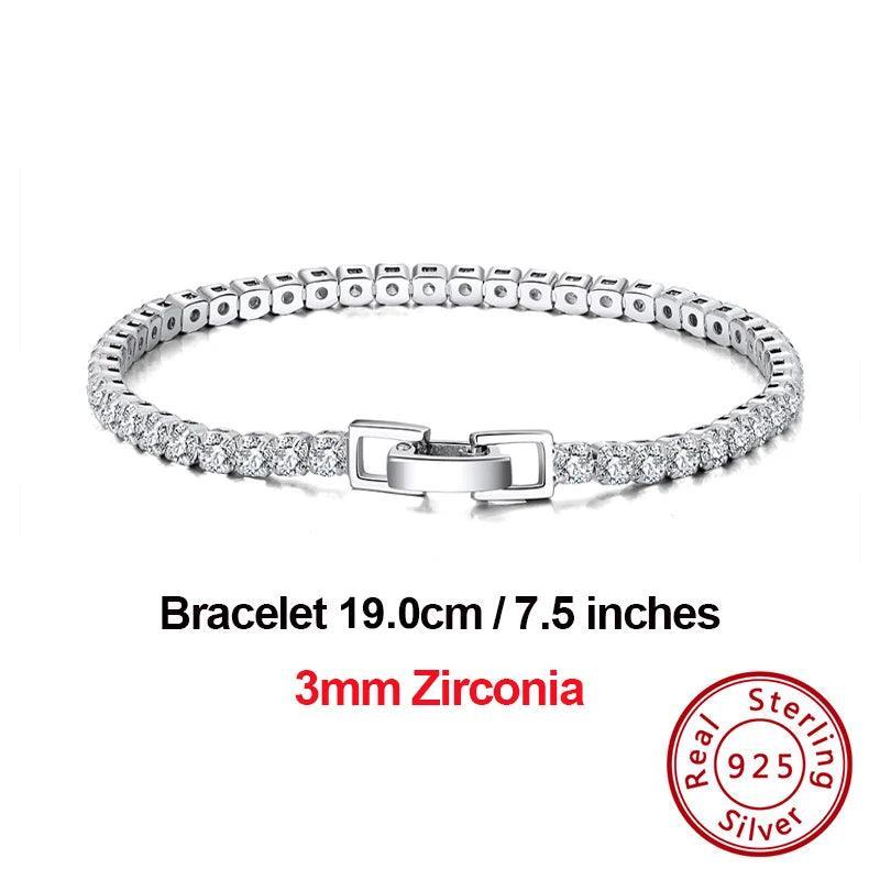 Tennis Bracelet Luxury 925 Silver with Zircon Bangle Party Jewelry
