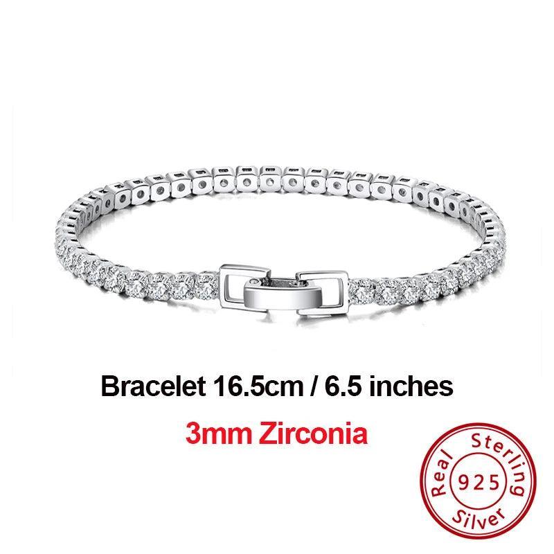 Tennis Bracelet Luxury 925 Silver with Zircon Bangle Party Jewelry
