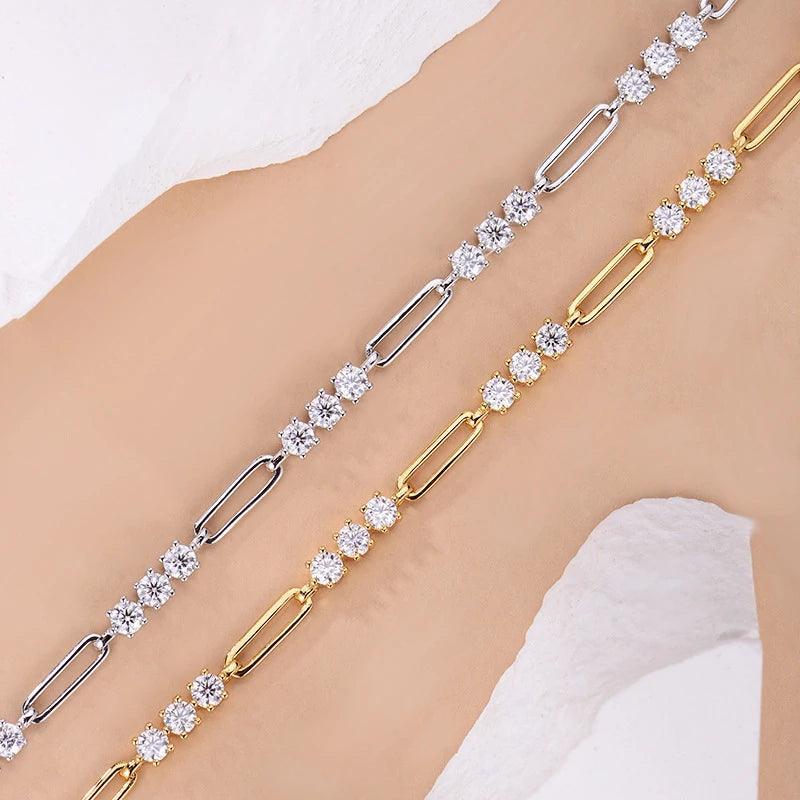 Diamond Bracelet Summer Round Jewelry Sliver Plated s925
