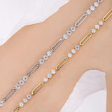 Bracelet Summer Round Moissanite Jewelry Sliver Plated s925