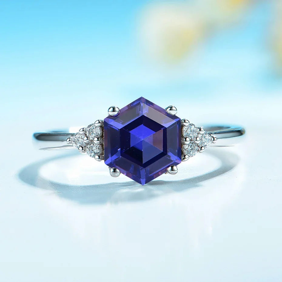 May Birthstone Gemstone Ring 925 Sterling Silver Jewelry