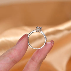 Engagement rings Round Rhodium D Color Plating Silver 925