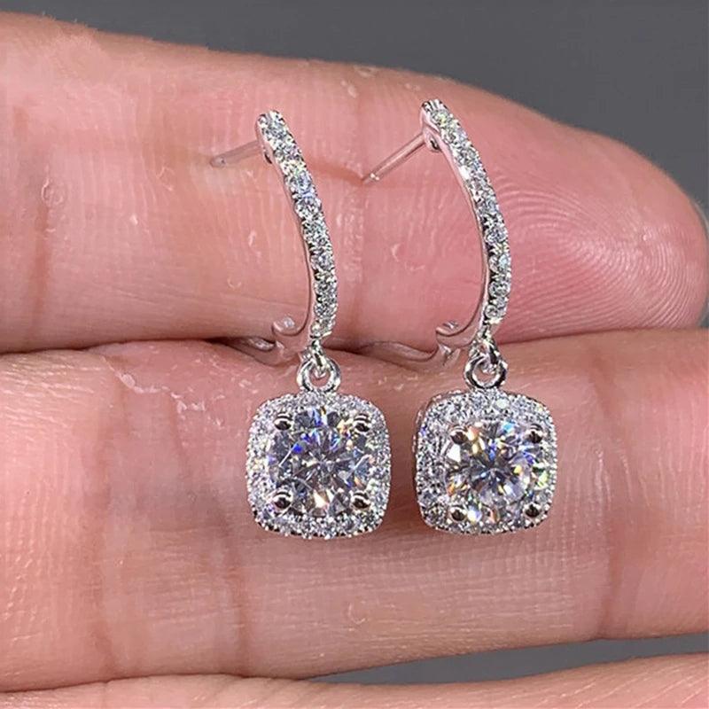 Moissanite Earrings Original Certified Sterling Silver 925