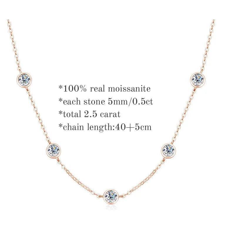 Moissanite Choker Necklace S925 Silver Round Shape Bubble - MILALAN 