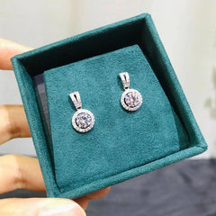 Moissanite Earrings Drop 925 Silver Women Luxury Fine Jewelry
