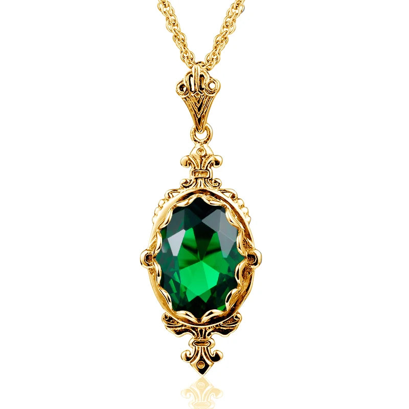 October Birthstone Solid Necklace Pendant Stone Vintage Jewelry