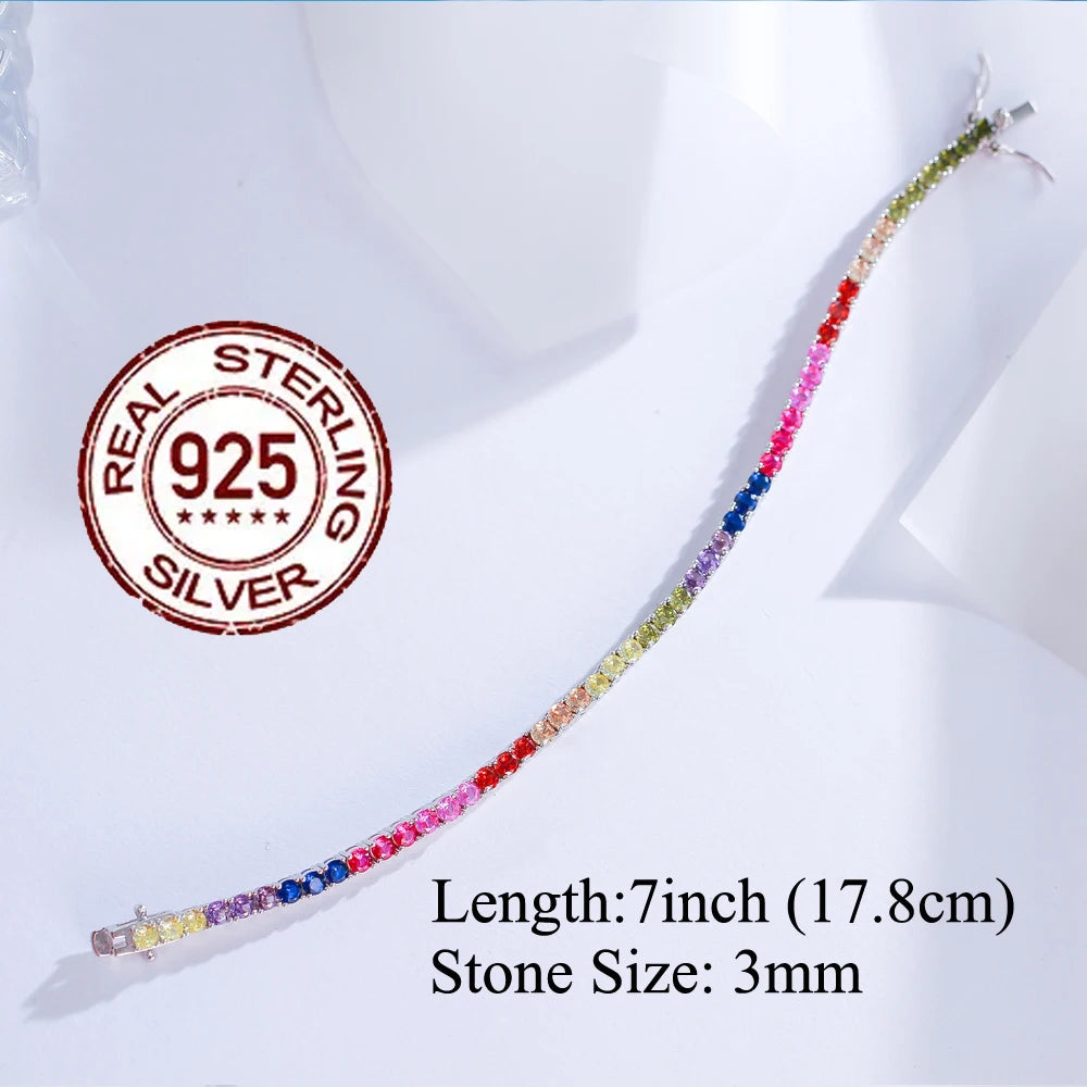 February birthstone Silver 925 Bracelets Fine Colorful Daily Jewelry