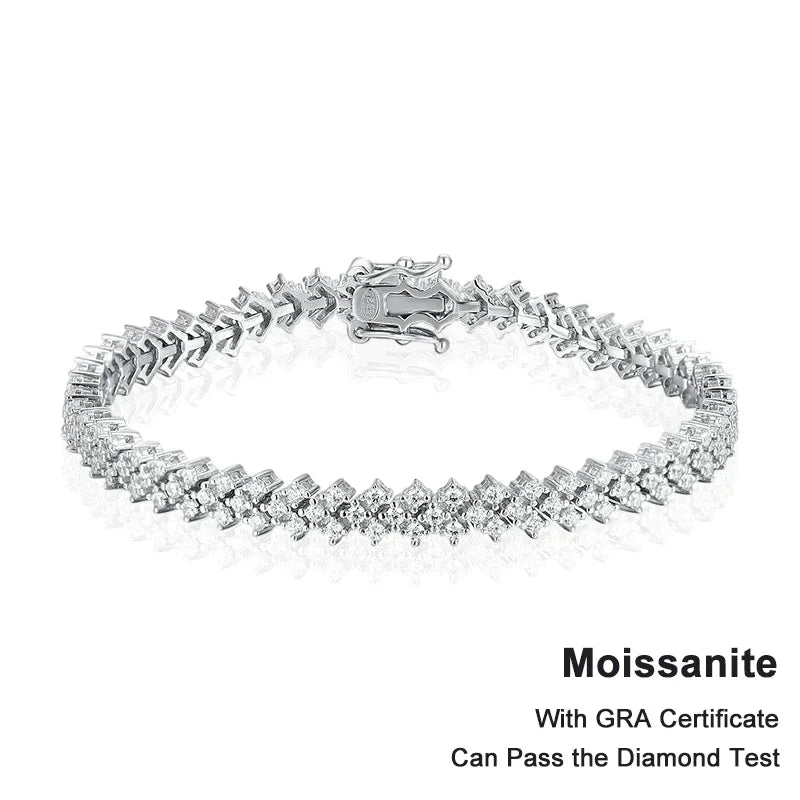 Tennis Bracelet with Solid Diamonds High Quality Gold Plated Jewelry