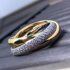 Gold Rings 925 Sterling Silver Three Color Fine Jewelry