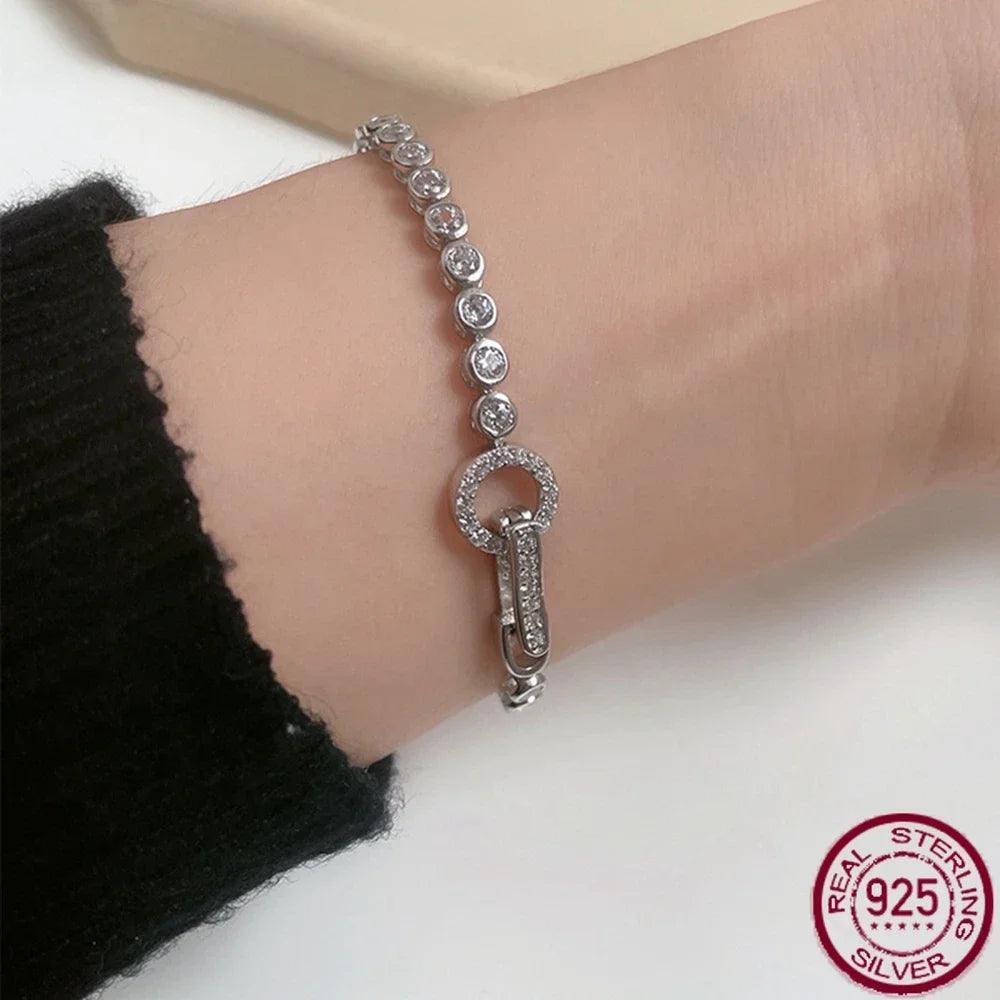 Zircon 925 Silver Chain Bracelet Boutique Fashion Jewelry