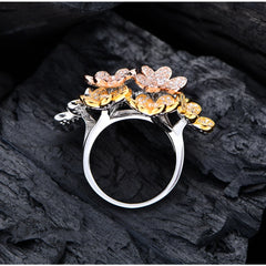 Diamond Ring Luxury Flowers Gemstone Fine Jewelry