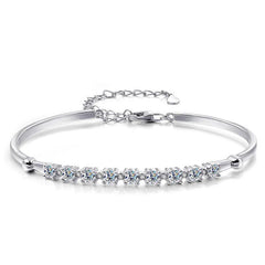 Charm Bracelets Bangle S925 Sterling Silver Luxury Moissanite 