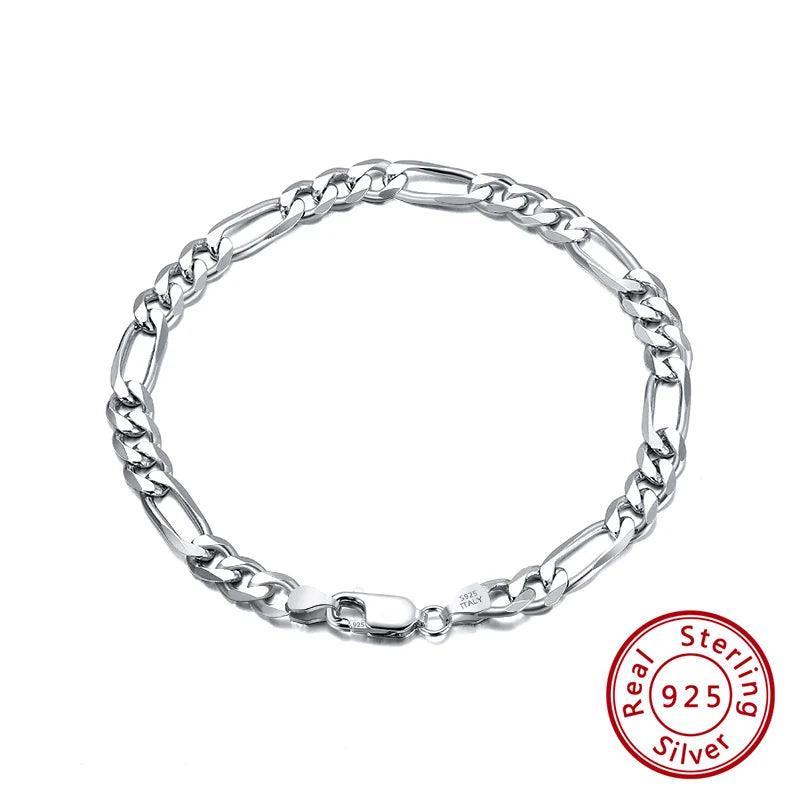 JEWELS Punk 925 Sterling Silver Diamond Chain Bracelets Party Jewelry