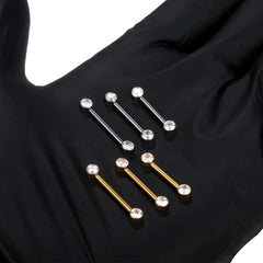 Nose Ring Titanium Barbell Crystal Piercing Jewelry