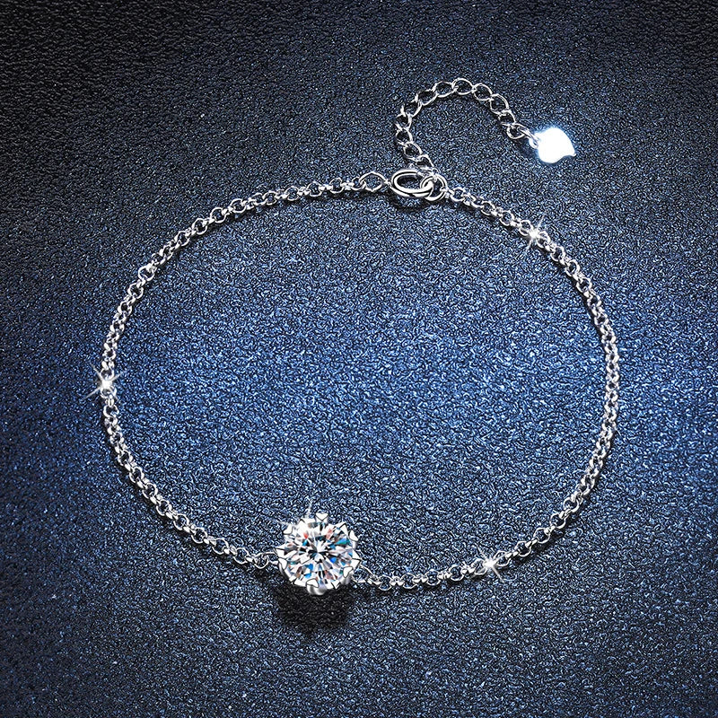 Diamond Bracelet s925 Silver Six-pointed Women Luxury Chain Jewelry