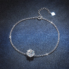 Diamond Bracelet s925 Silver Six-pointed Women Luxury Chain Jewelry