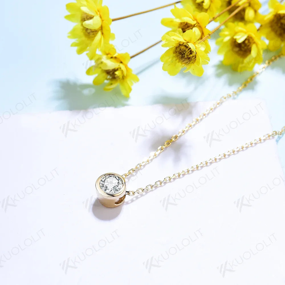 Diamond Necklace Grown Solid Pendant for Women 