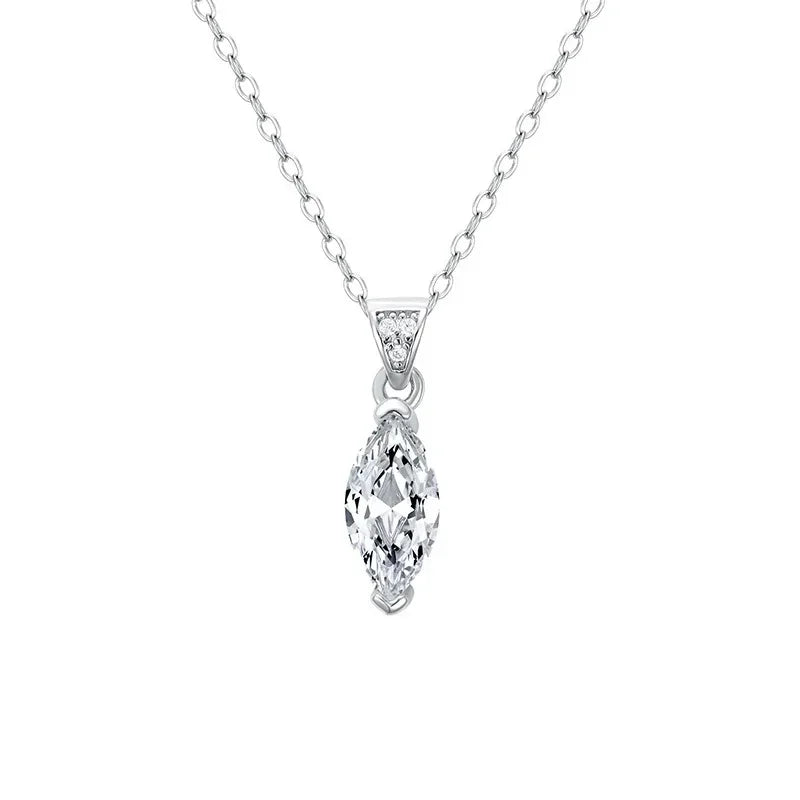 Marquise 925 Sterling Silver Diamond Necklace Chain Party Jewelry