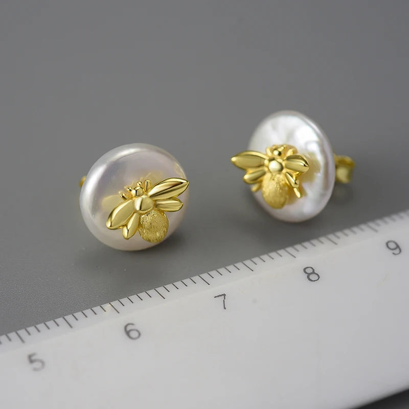 Unique classic natural pearl earrings silver 925 high-end jewelry