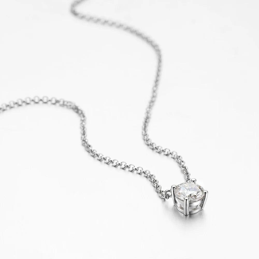 Moissanite  D Color Pendant Necklace 100% Sterling Silver 925 Sparkling Engagement Fine Jewelry