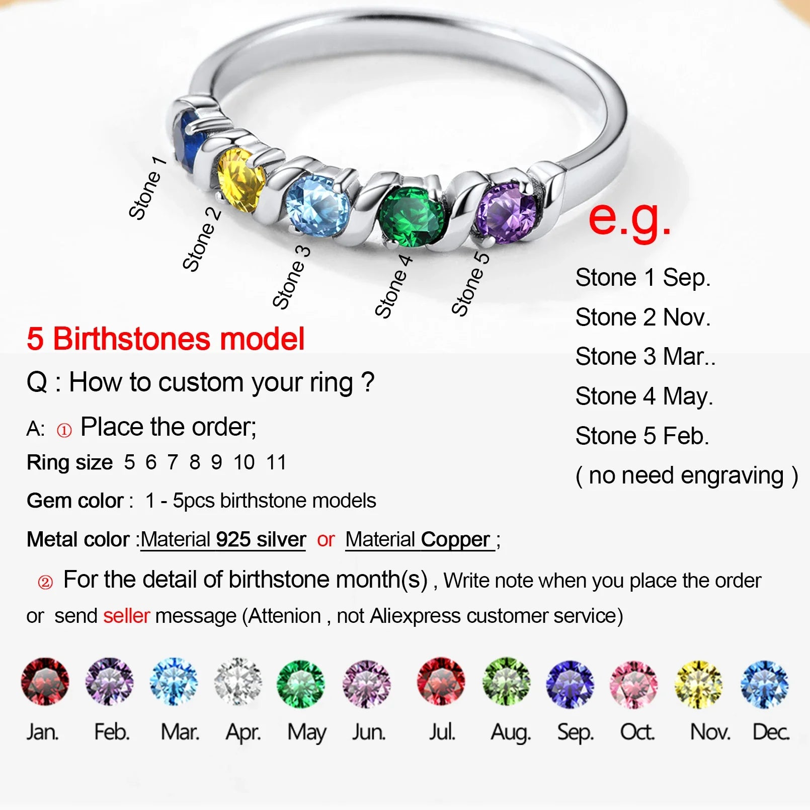 February Birthstone Ring for Woman Custom Jewelry