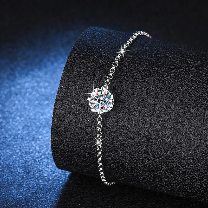 Diamond Bracelet s925 Silver Six-pointed Women Luxury Chain Jewelry