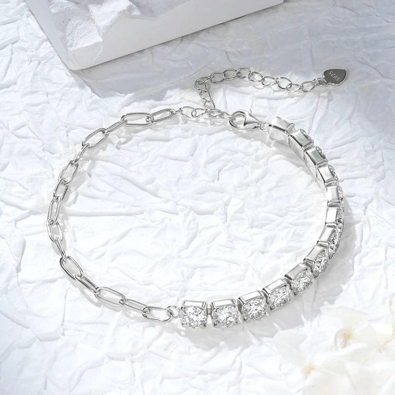 Moissanite Diamond Bracelet 2-5mm D Silver 925 Certified Original