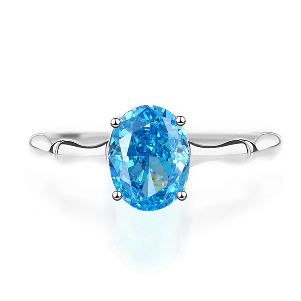 June Birthstone Oval Gemstone Ring 925 Sterling Silver Jewelry