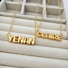 Name Necklace Fashion Mini 3D Letter Balloon Bubble