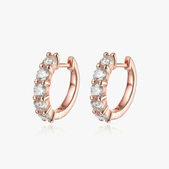 Moissanite Hoop Earrings Sterling Silver 925 Sparkling Party Fine Jewelry