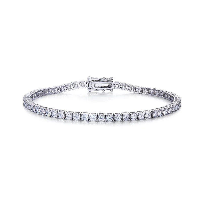 Tennis Bracelet Cubic Zirconia 925 Silver Hiphop Rock Hippie Jewelry