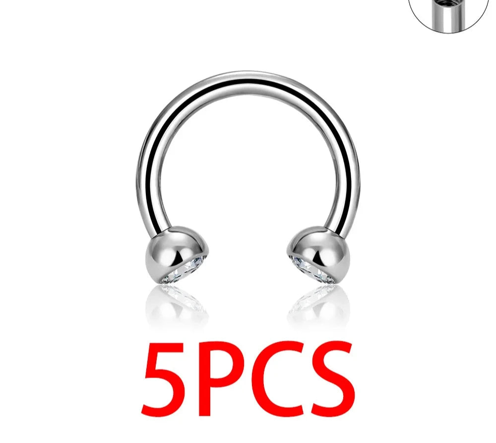 Nose Ring Titanium Piercing Clear Jewelry For Women