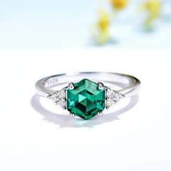 May Birthstone Gemstone Ring 925 Sterling Silver Jewelry