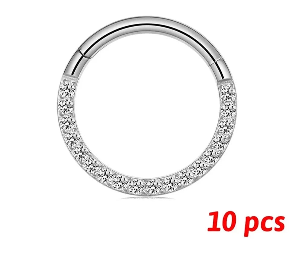 Nose ring High quality titanium high grade stone jewelry