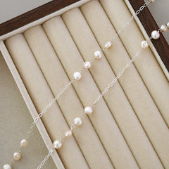 Pearl Necklace Sterling Silver 925 Natural Baroque For Women