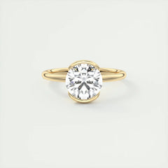 Gold rings Bezel Moissanite for Women Exquisite 925 Silver Jewelry