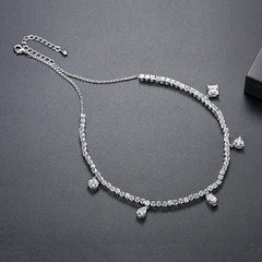 Diamond Necklace Luxury Design For Women Heart Shape Jewelry